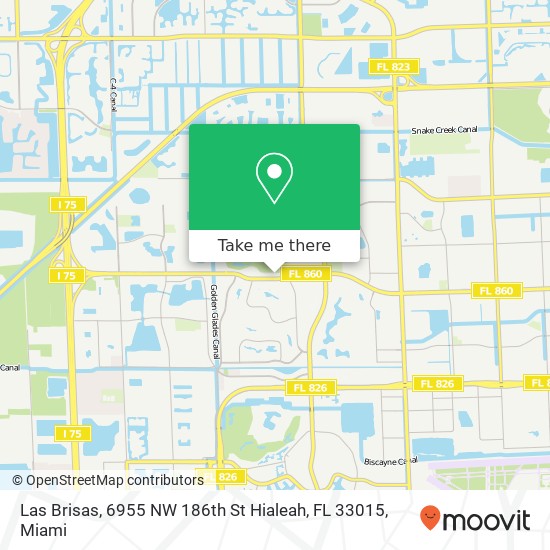 Mapa de Las Brisas, 6955 NW 186th St Hialeah, FL 33015