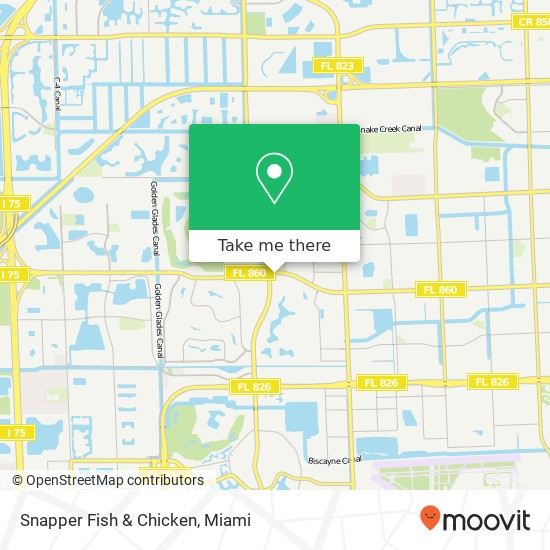 Mapa de Snapper Fish & Chicken, 6694 NW 186th St Hialeah, FL 33015