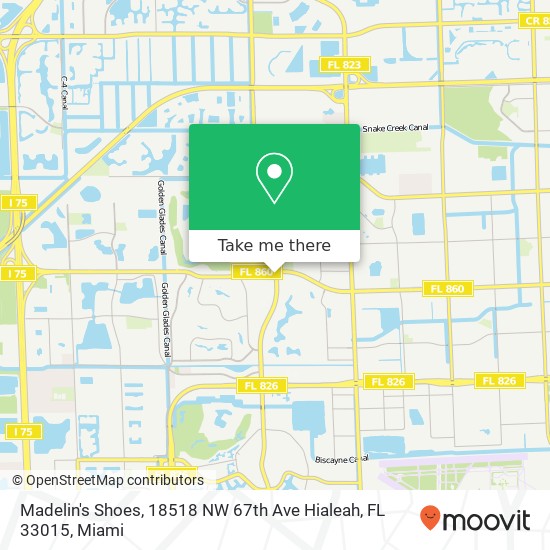 Mapa de Madelin's Shoes, 18518 NW 67th Ave Hialeah, FL 33015