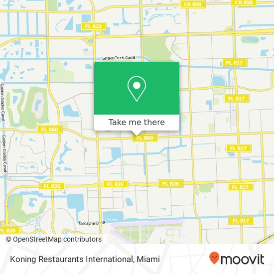 Mapa de Koning Restaurants International, 4837 NW 183rd St Opa-Locka, FL 33055