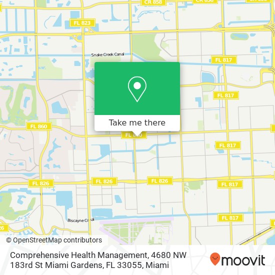 Mapa de Comprehensive Health Management, 4680 NW 183rd St Miami Gardens, FL 33055