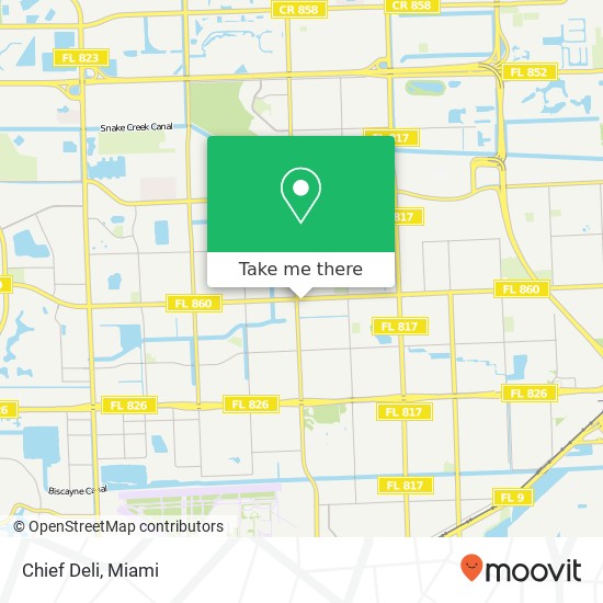 Mapa de Chief Deli, 3600 NW 183rd St Miami Gardens, FL 33056