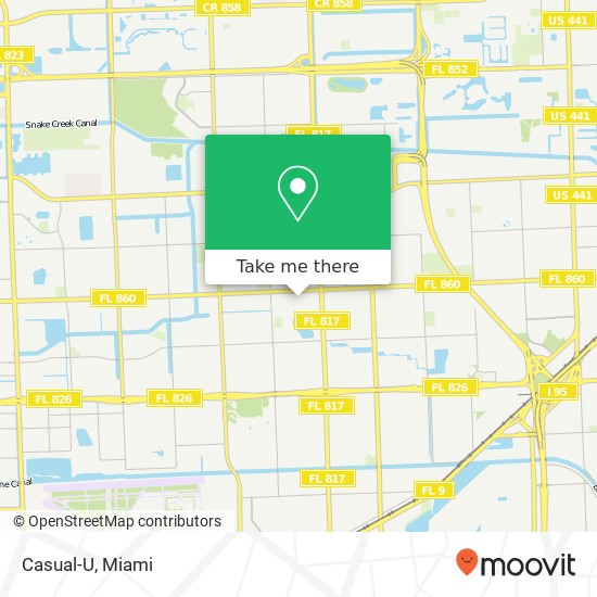 Mapa de Casual-U, 18200 NW 27th Ave Miami Gardens, FL 33056