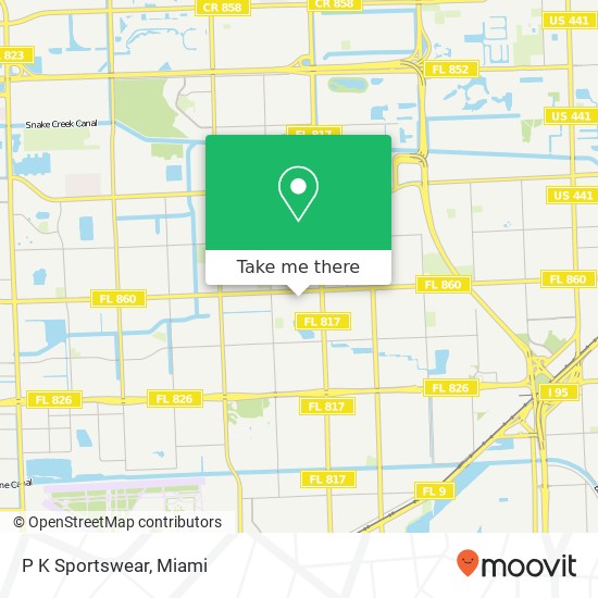 Mapa de P K Sportswear, 18200 NW 27th Ave Miami Gardens, FL 33056