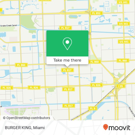 Mapa de BURGER KING, 17951 NW 27th Ave Miami Gardens, FL 33056