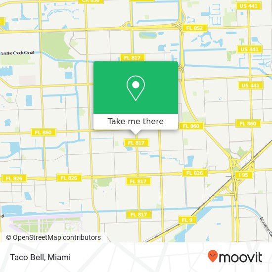 Mapa de Taco Bell, 17950 NW 27th Ave Miami Gardens, FL 33056