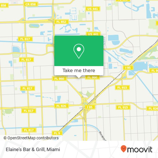 Mapa de Elaine's Bar & Grill, 762 NW 183rd St Miami, FL 33169