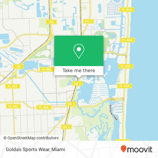 Mapa de Golda's Sports Wear, 17831 Biscayne Blvd Aventura, FL 33160