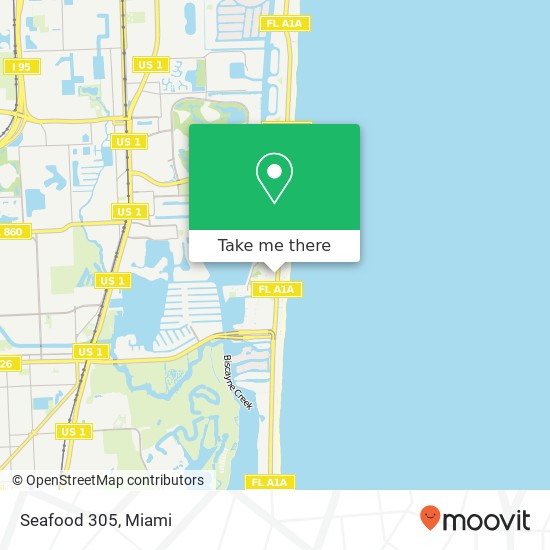 Mapa de Seafood 305, Collins Ave Sunny Isles Beach, FL 33160