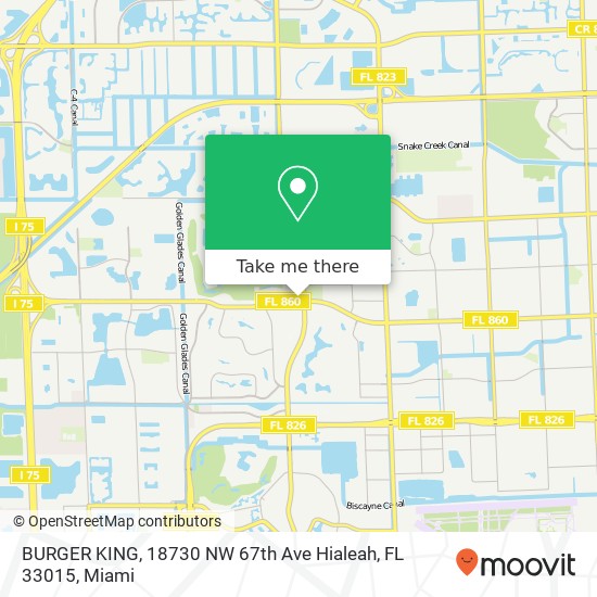 BURGER KING, 18730 NW 67th Ave Hialeah, FL 33015 map