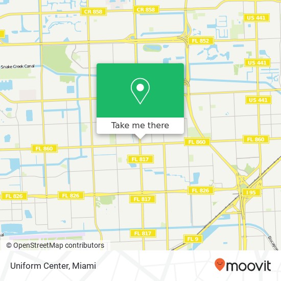 Mapa de Uniform Center, 18393 NW 27th Ave Miami Gardens, FL 33056