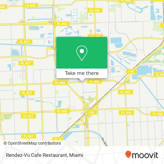 Mapa de Rendez-Vu Cafe Restaurant, 762 NW 183rd St Miami Gardens, FL 33169