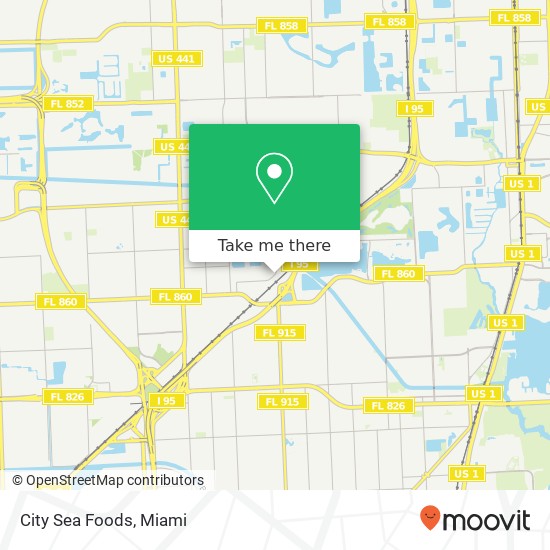 Mapa de City Sea Foods, 590 NE 185th St Miami, FL 33179