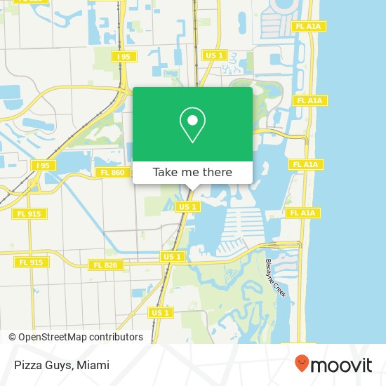 Mapa de Pizza Guys, 17921 Biscayne Blvd Aventura, FL 33160