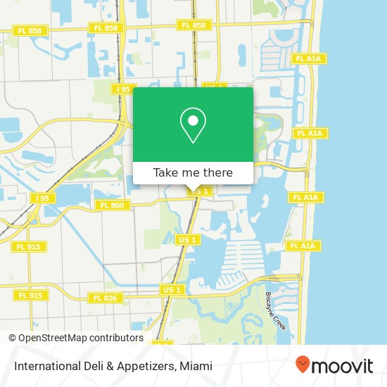Mapa de International Deli & Appetizers, 18725 W Dixie Hwy Miami, FL 33180