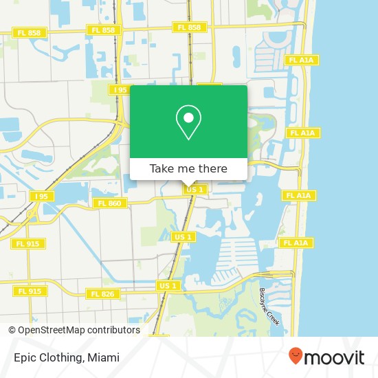 Mapa de Epic Clothing, 2622 NE 188th St Miami, FL 33180