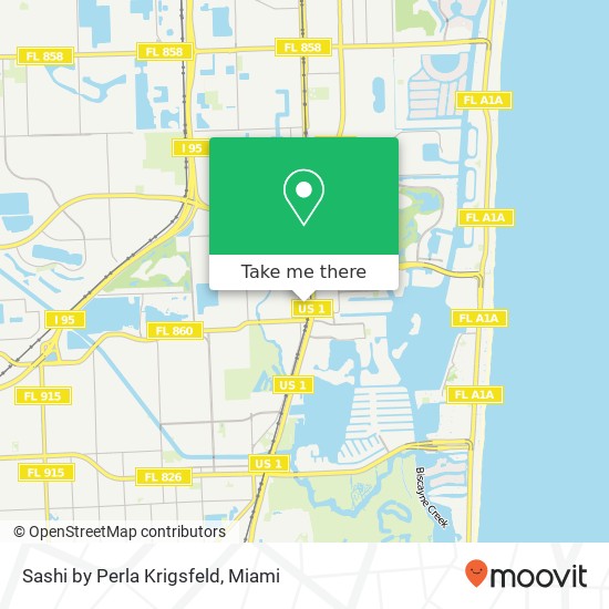 Mapa de Sashi by Perla Krigsfeld, 2635 NE 188th St Miami, FL 33180