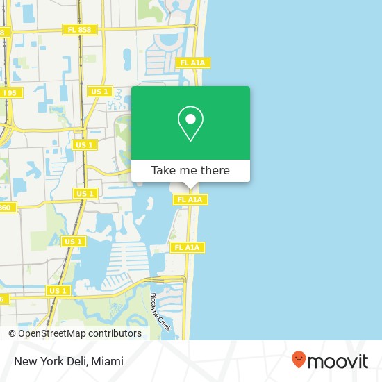 Mapa de New York Deli, 18801 Collins Ave Sunny Isles Beach, FL 33160