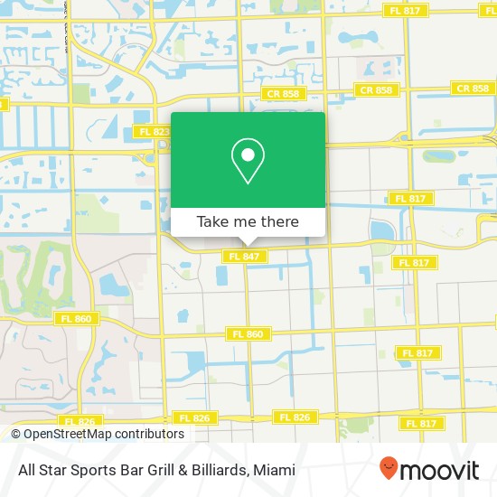 Mapa de All Star Sports Bar Grill & Billiards