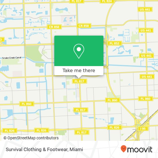 Mapa de Survival Clothing & Footwear, 19654 NW 27th Ave Miami Gardens, FL 33056