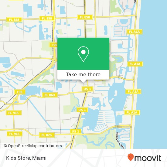 Mapa de Kids Store, 19090 W Dixie Hwy Miami, FL 33180