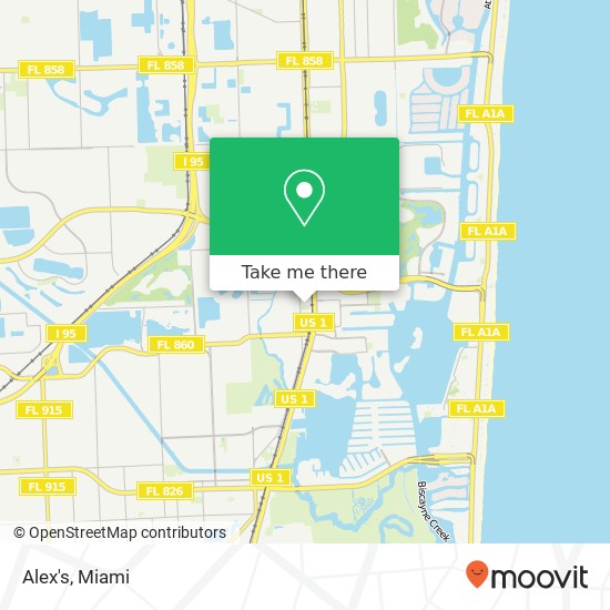 Mapa de Alex's, 2653 NE 190th Ter Miami, FL 33180