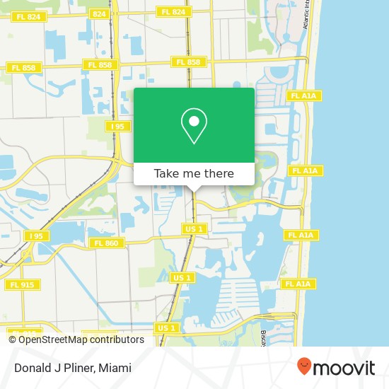 Mapa de Donald J Pliner, 19575 Biscayne Blvd Aventura, FL 33180