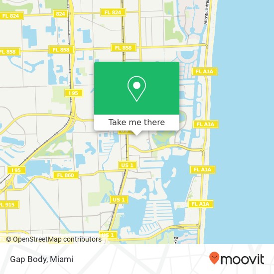 Mapa de Gap Body, Miami, FL 33180