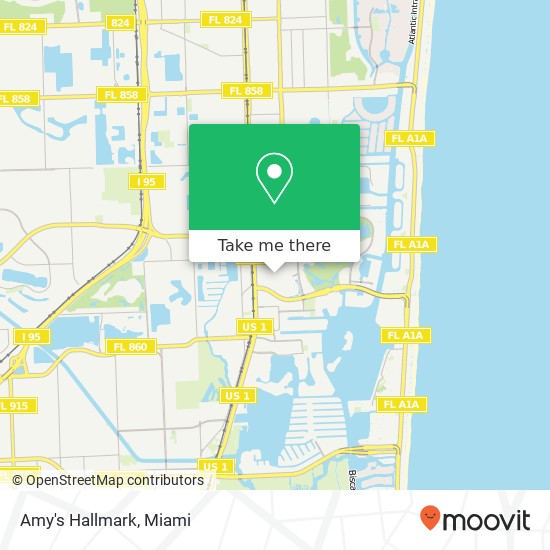 Mapa de Amy's Hallmark, Katie Ln Miami, FL 33180