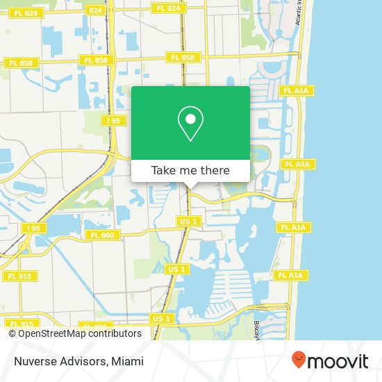 Mapa de Nuverse Advisors, 19495 Biscayne Blvd Miami, FL 33180
