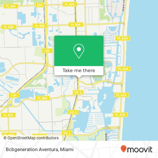 Mapa de Bcbgeneration Aventura, 19501 Biscayne Blvd Miami, FL 33180