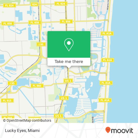 Mapa de Lucky Eyes, 19501 Biscayne Blvd Miami, FL 33180