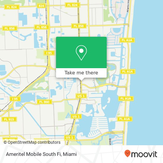 Mapa de Ameritel Mobile South Fi, 19575 Biscayne Blvd Miami, FL 33180