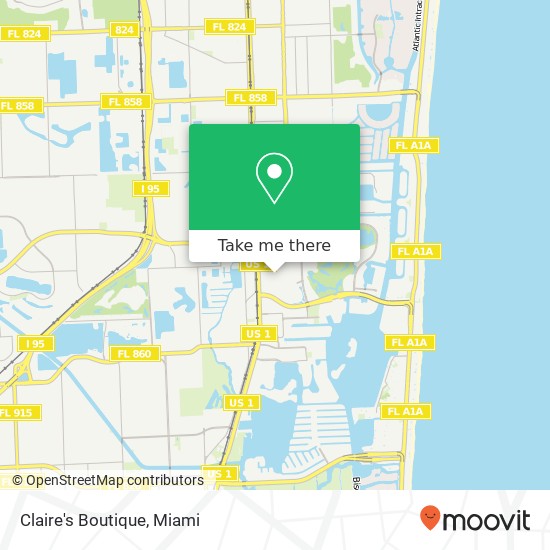 Claire's Boutique, Madison Rd Miami, FL 33180 map
