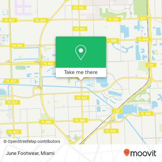 Mapa de June Footwear, 20348 NW 2nd Ave Miami, FL 33169