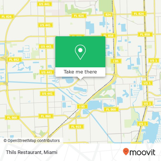 Mapa de Thils Restaurant, 850 Ives Dairy Rd Miami, FL 33179