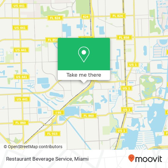 Mapa de Restaurant Beverage Service, 20219 NE 15th Ct Miami, FL 33179