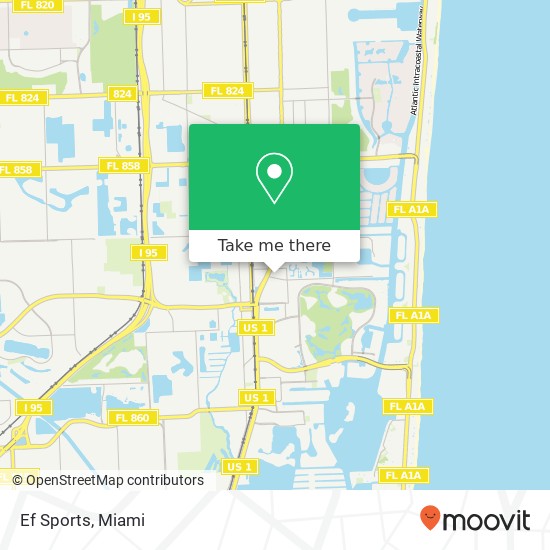 Mapa de Ef Sports, 20803 Biscayne Blvd Miami, FL 33180