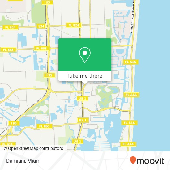 Mapa de Damiani, 20633 Biscayne Blvd Aventura, FL 33180
