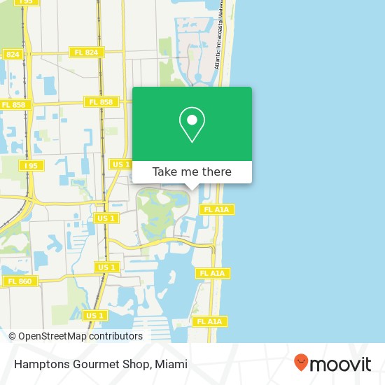 Mapa de Hamptons Gourmet Shop, 20281 E Country Club Dr Miami, FL 33180