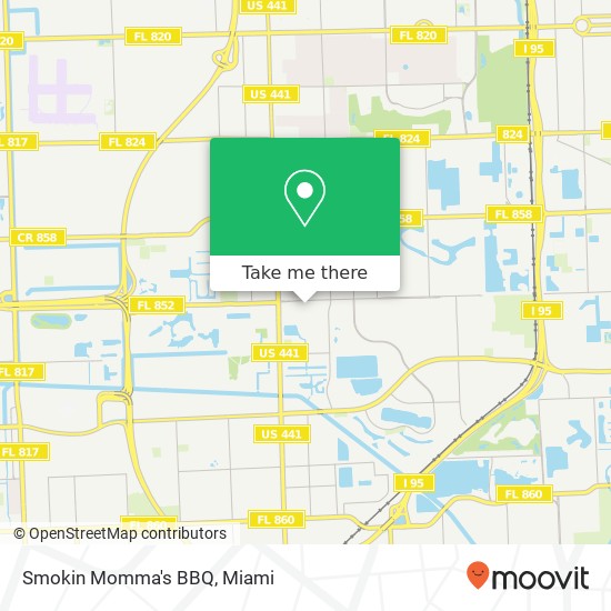 Mapa de Smokin Momma's BBQ, 1 NE 214th St Miami, FL 33179