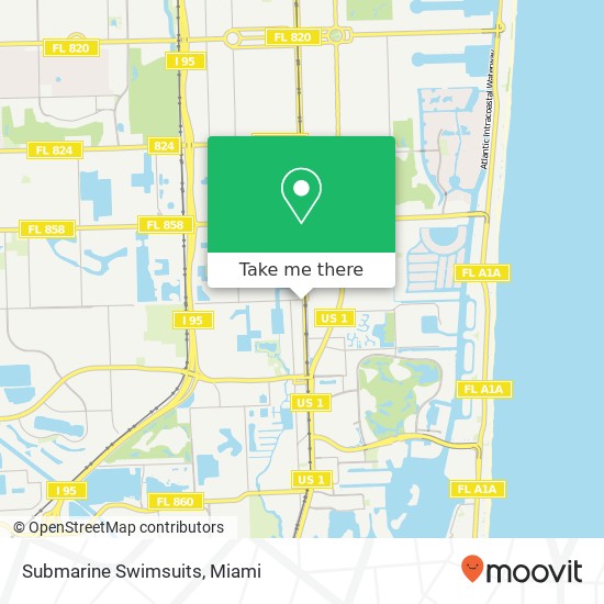 Mapa de Submarine Swimsuits, 21408 W Dixie Hwy Miami, FL 33180