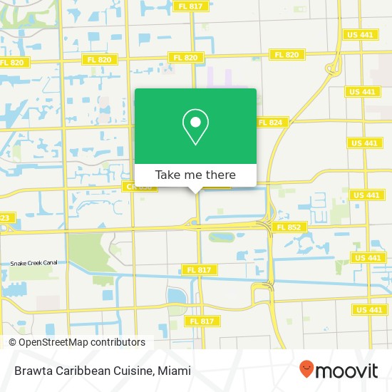 Mapa de Brawta Caribbean Cuisine, 3328 S University Dr Miramar, FL 33025