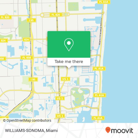 Mapa de WILLIAMS-SONOMA, 800 Silks Run Hallandale, FL 33009