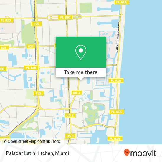 Mapa de Paladar Latin Kitchen, 801 Silks Run Hallandale, FL 33009