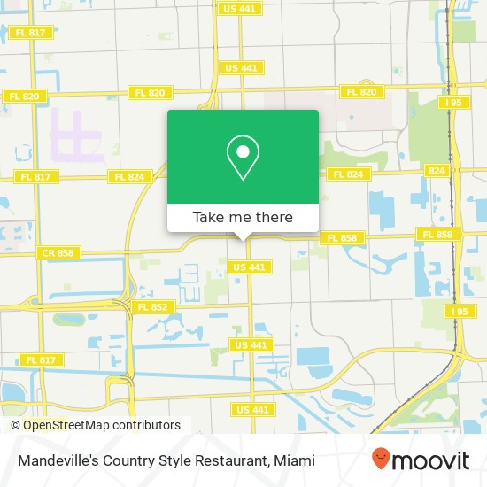 Mapa de Mandeville's Country Style Restaurant, 3056 S State Road 7 Hollywood, FL 33023