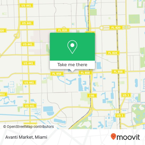 Mapa de Avanti Market, 3401 Hallandale Beach Blvd Hollywood, FL 33023