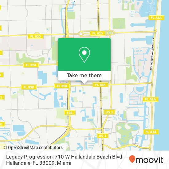 Mapa de Legacy Progression, 710 W Hallandale Beach Blvd Hallandale, FL 33009