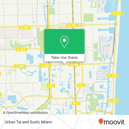 Mapa de Urban Tai and Sushi, 660 W Hallandale Beach Blvd Hallandale, FL 33009