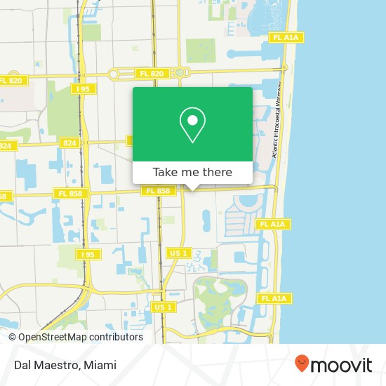 Mapa de Dal Maestro, 800 E Hallandale Beach Blvd Hallandale, FL 33009